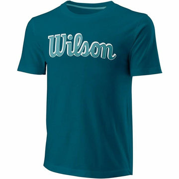Maglia a Maniche Corte Uomo Wilson Azzurro