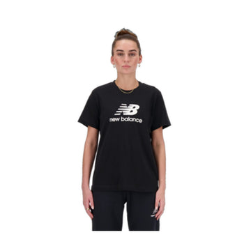 Women’s Short Sleeve T-Shirt New Balance SPORT ESSENTIALS JERSEY LOGO WT41502 Black (XS)