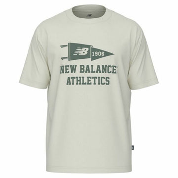 Maglia a Maniche Corte Uomo New Balance Varsity Pennant MT51924 SST Bianco