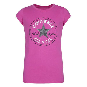 Maglia a Maniche Corte per Bambini Converse CHUCK PATCH TEE 468992 A3J Rosa