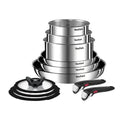 Batteria da Cucina Tefal L897SB74 Nero Rosso Acciaio 11 Pezzi