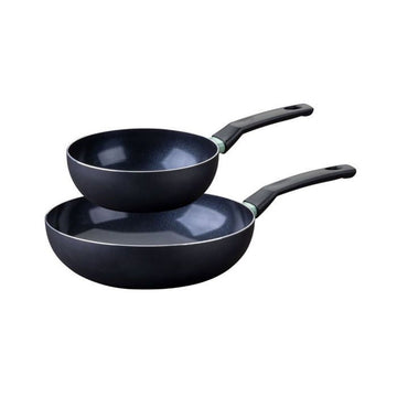 Padella Wok Fackelmann Brandao Nero Alluminio 2 Pezzi