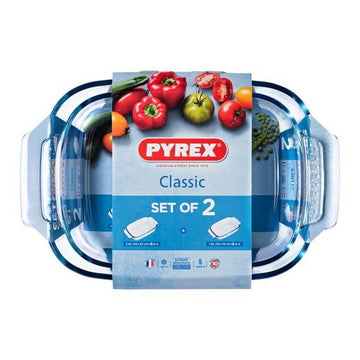 Set of Oven Dishes Pyrex Classic Transparent Glass (2 Units)