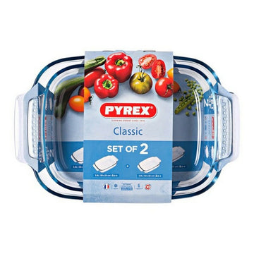 Set of Oven Dishes Pyrex Classic Transparent Glass