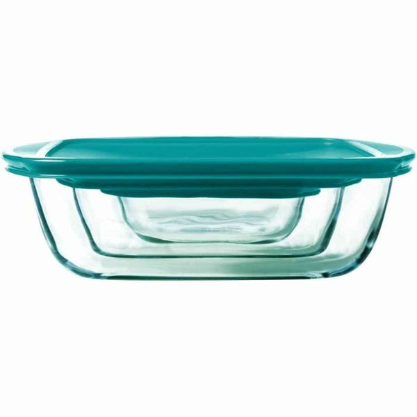 Vassoio da Forno Pyrex Cook & Store 2,5 L 1,1 L 0,4 l Verde Rettangolare 3 Pezzi