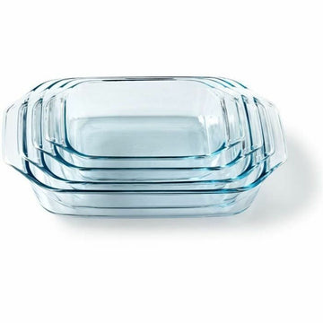 Set of Oven Dishes Pyrex Transparent 4 Pieces