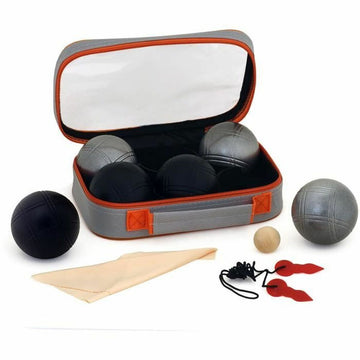 Gioco di Bocce Nero Argentato Acciaio (6 Unità)