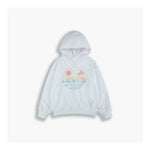 Felpa con Cappuccio da Bambina Levi's Oversized Bianco - Augustea Shop