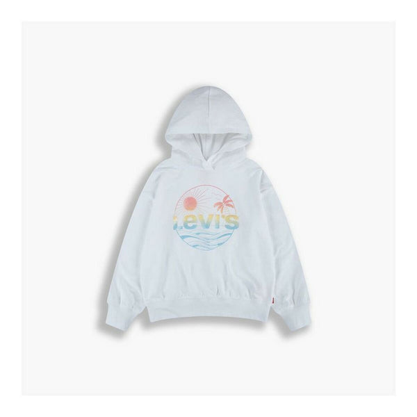 Felpa con Cappuccio da Bambina Levi's Oversized Bianco - Augustea Shop