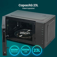Microonde con Grill Hisense H23MOBS5HG4 Nero 800 W 23 L