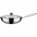Wok Pan GSW 868402 Stainless steel Silver Ø 32 cm