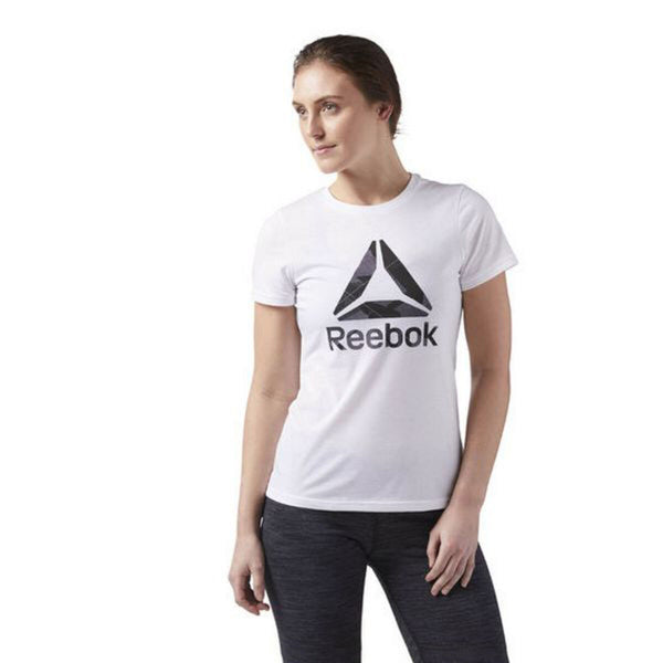Maglia a Maniche Corte Donna Reebok Wor CS Graphic Tee Bianco - Augustea Shop