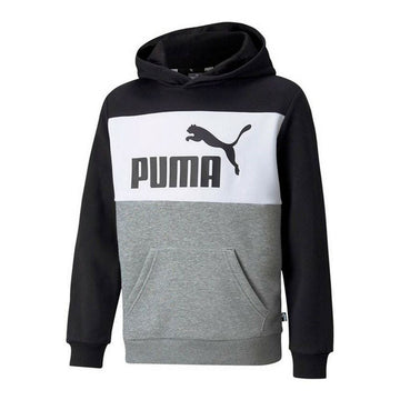 Felpa con Cappuccio Bambino Puma ESS+ Colorblock Hoodie Nero