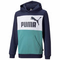 Felpa con Cappuccio Bambino Puma Essential Colorblock Blu scuro
