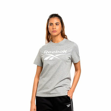 Maglia a Maniche Corte Donna Reebok Identity Big Logo Grigio Grigio chiaro