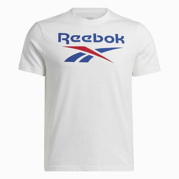 Maglia a Maniche Corte Uomo Reebok Identity Big Stacked Logo Bianco