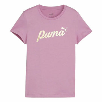 Maglia a Maniche Corte per Bambini Puma Essentials+ Script Metallic G