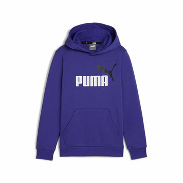 Felpa con Cappuccio Bambino Puma Essentials+ 2 Col Big Logo Azzurro