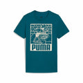 Maglia a Maniche Corte per Bambini Puma Ess+ Mid 90S Graphic Azzurro