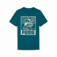 Maglia a Maniche Corte per Bambini Puma Ess+ Mid 90S Graphic Azzurro