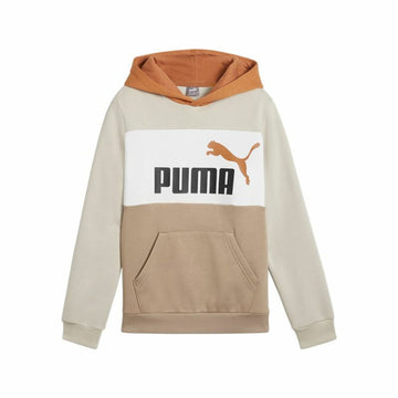 Felpa con Cappuccio Bambino Puma Essentials Block Marrone