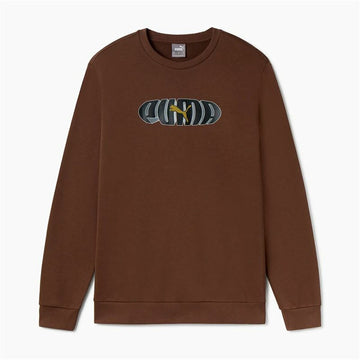 Felpa senza Cappuccio Uomo Puma Essentials+ Graphic Crew Fl Hombre Marrone