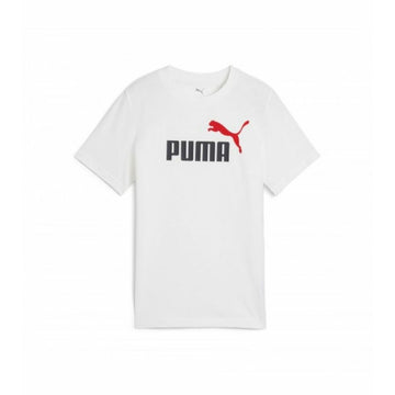 Maglia a Maniche Corte per Bambini Puma ESS 2 COLOR No.1 Logo Tee B Bianco