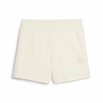 Pantaloncini Sportivi da Donna Puma Essentials Elevatedd-Ris Bianco Naturale