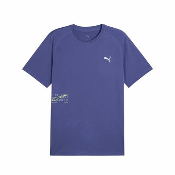 Men’s Short Sleeve T-Shirt Puma Run Graphic Blue