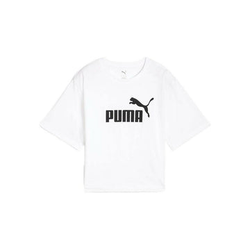 Maglia a Maniche Corte Donna Puma ESS Cropped No. 1 Logo Relaxed Tee C/O 684972 02 Bianco