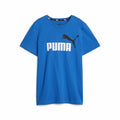 Maglia a Maniche Corte per Bambini Puma Ess+ 2 Col Logo Azzurro