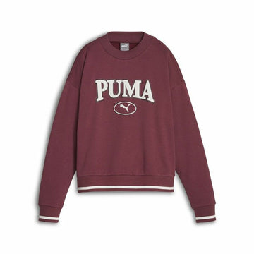 Felpa senza Cappuccio Donna Puma Squad Crew Fl Rosso Scuro
