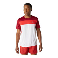 Maglia a Maniche Corte Uomo Asics Race Bianco Rosso - Augustea Shop