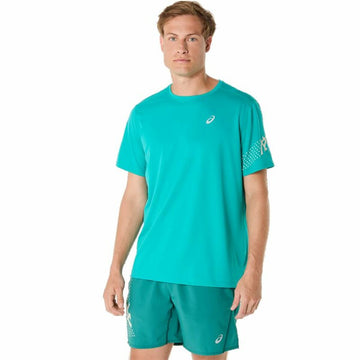Men’s Short Sleeve T-Shirt Asics Icon Ss Top Wave Turquoise