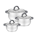 Casserole with Lid Feel Maestro MR-3522-6M-BLACK Silver Steel Stainless steel Ø 18 cm Ø 20 cm Ø 16 cm 2,5 L 1,8 L 3,5 L (6 Piece