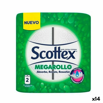 Carta da Cucina Scottex MEGARROLLO Bianco 2 Pezzi (14 Unità)