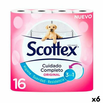 Toilet Roll Scottex Original White 16 Pieces (6 Units)
