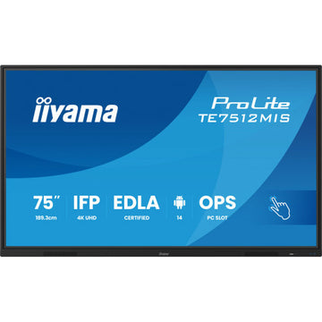 Monitor con Touch Screen Iiyama TE7512MIS-B4AG 4K Ultra HD 65"