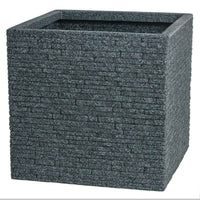 Vaso Strata Lavagna 39 x 39 x 39 cm Cemento Plastica Quadrato