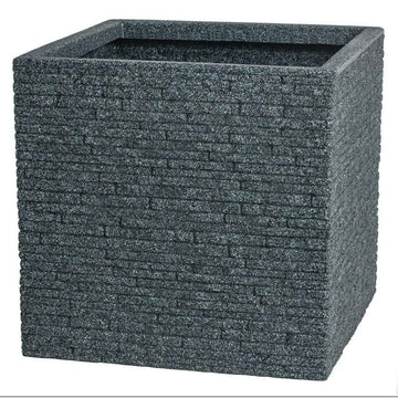 Plant pot Strata Board 39 x 39 x 39 cm Cement Plastic Squared