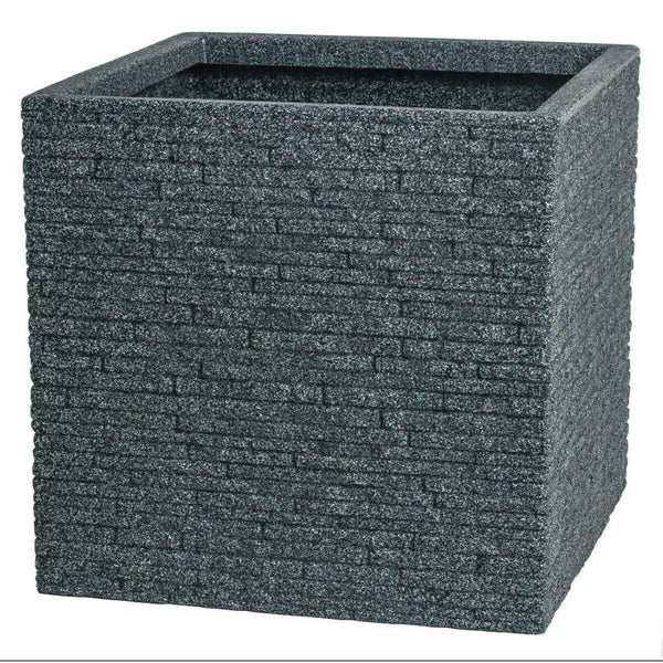 Vaso Strata Lavagna 39 x 39 x 39 cm Cemento Plastica Quadrato