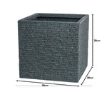Vaso Strata Lavagna 39 x 39 x 39 cm Cemento Plastica Quadrato