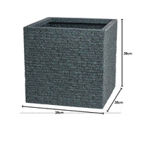Vaso Strata Lavagna 39 x 39 x 39 cm Cemento Plastica Quadrato