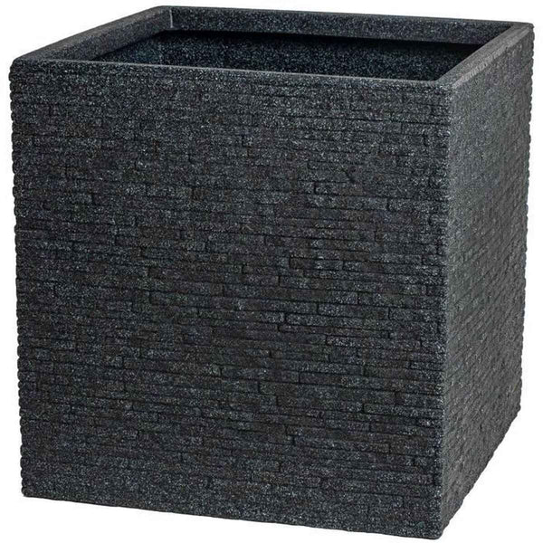 Vaso Strata Lavagna 39 x 39 x 39 cm Cemento Plastica Quadrato