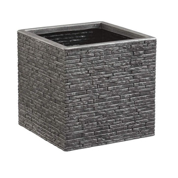 Vaso Strata Lavagna 39 x 38 x 40 cm Grigio Plastica Quadrato