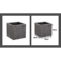 Vaso Strata Lavagna 39 x 38 x 40 cm Grigio Plastica Quadrato
