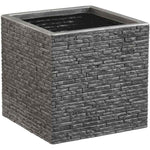 Vaso Strata Lavagna 39 x 38 x 40 cm Grigio Plastica Quadrato