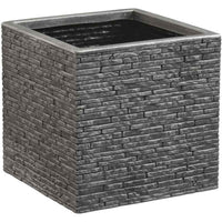 Vaso Strata Lavagna 39 x 38 x 40 cm Grigio Plastica Quadrato
