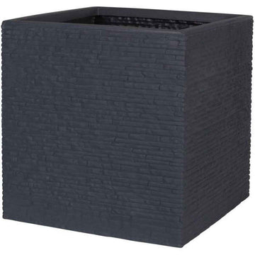 Plant pot Strata Board 39 x 39 x 39 cm Dark grey Plastic Squared