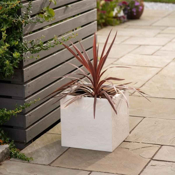Vaso Strata Grigio chiaro 39 x 38 x 40 cm Plastica Quadrato